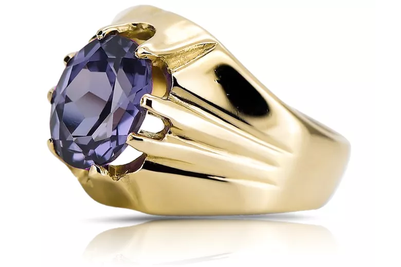 Винтаж украшения Кольцо Александрит 14-кв Желтое золото vrc016y